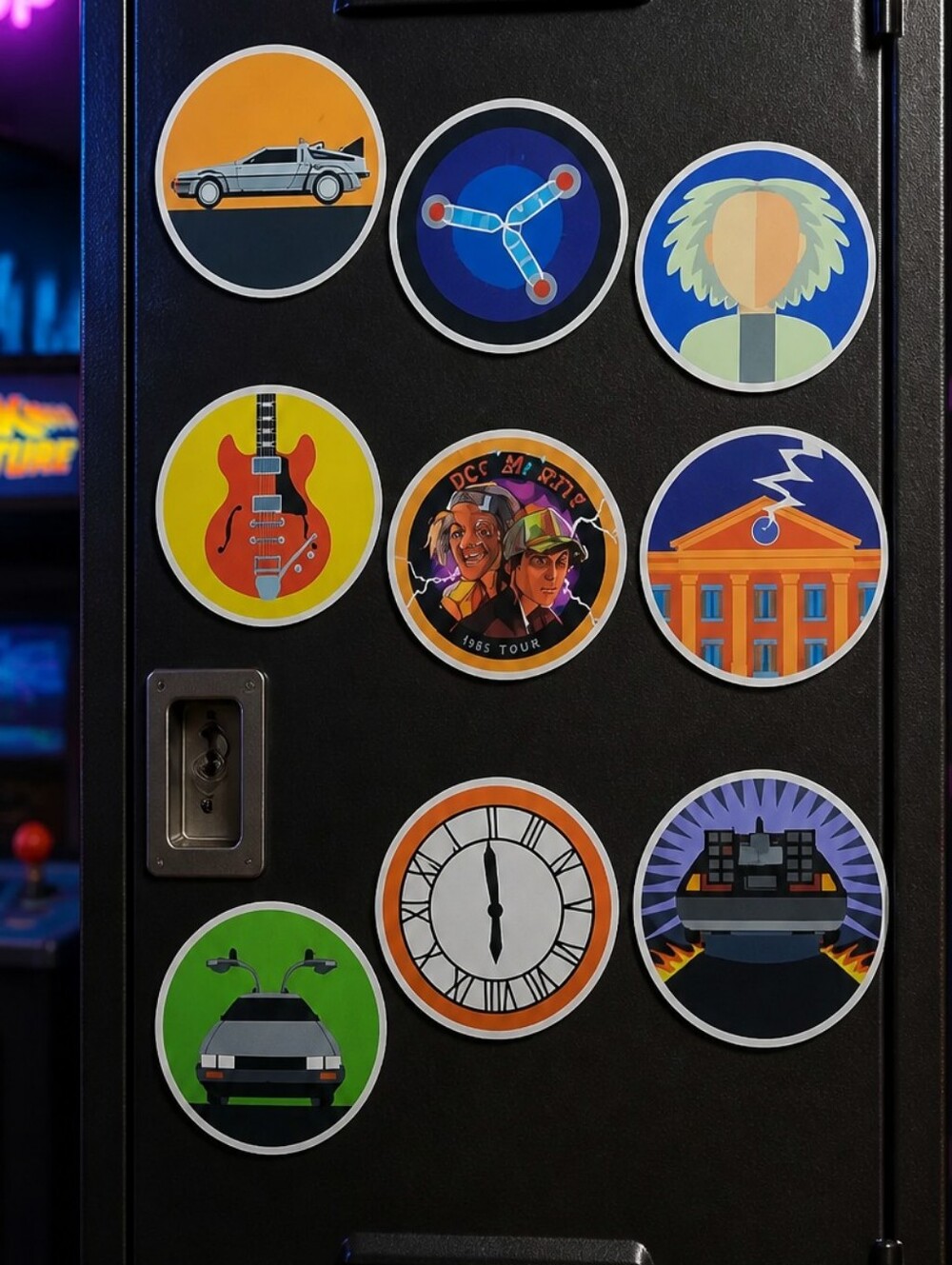 Back to the Future Art DeLorean Marty McFly 80s Movie Vinyl Stickers 9pc Decals